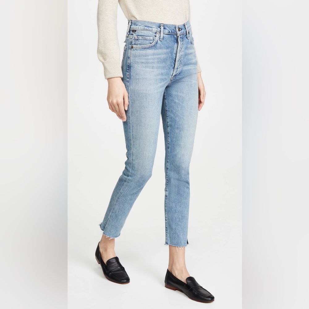 CITIZENS OF HUMANITY Olivia high rise slit ankle Jeans Slim Raw Hem
